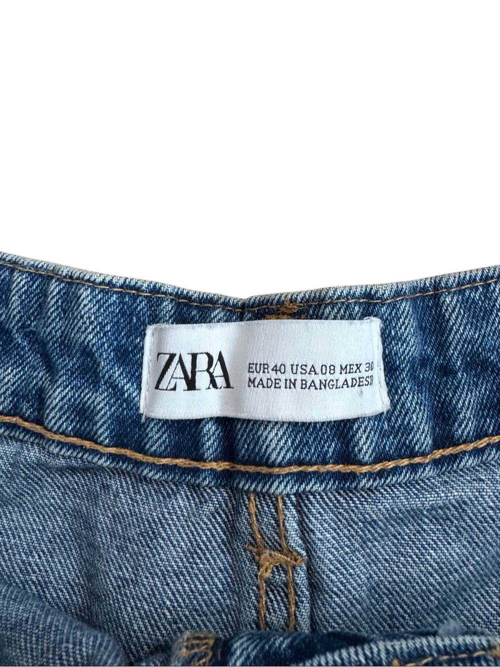 ZARA Women's Mom Jean Denim 100% Organically Grown Cotton Shorts Size 8 - Picture 3 of 5